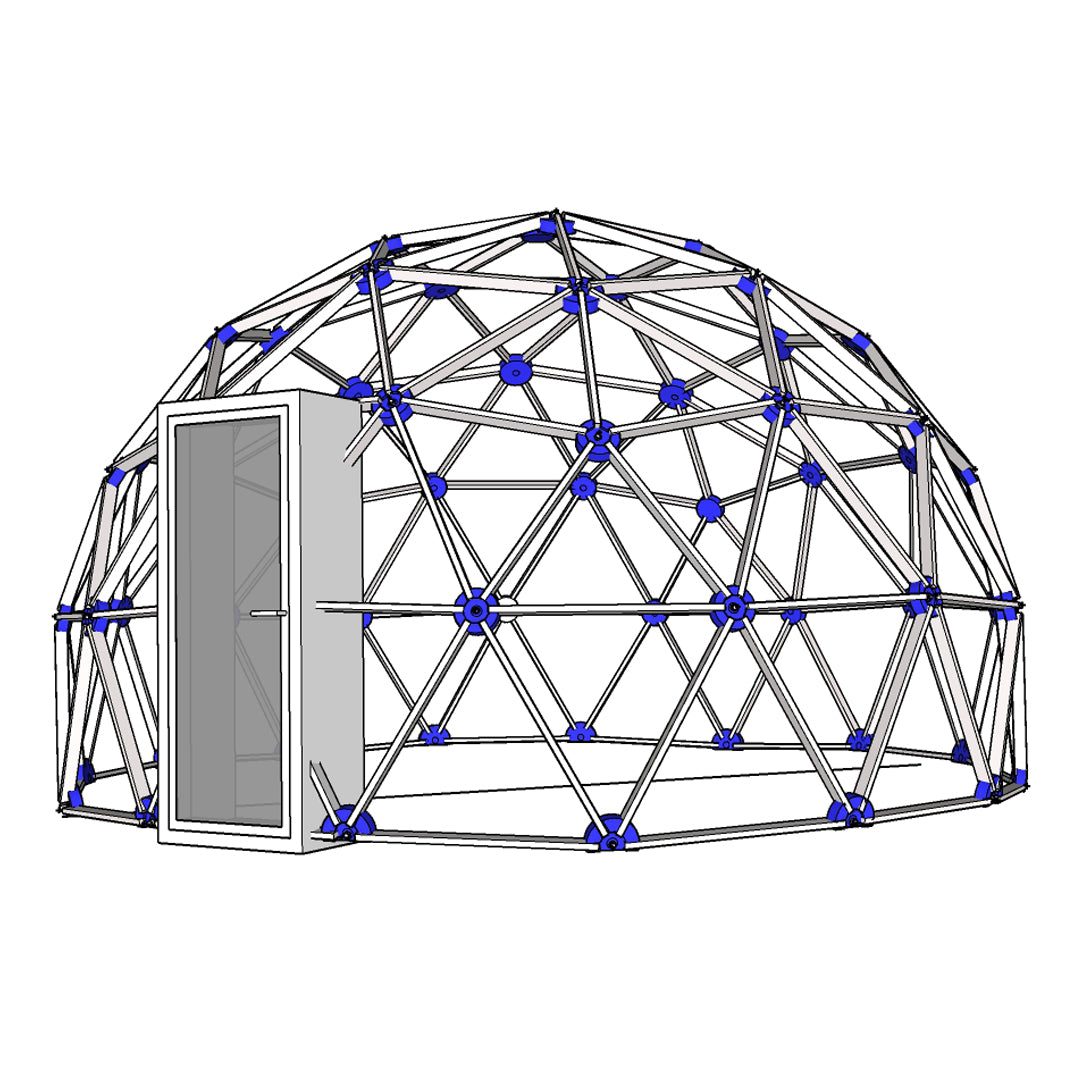 MoonDome-A-kesit moonDome (latime: 5M, lungime: 5M, usa: 1,2M, izolatie: vata de sticla 5 cm) - imagine 1